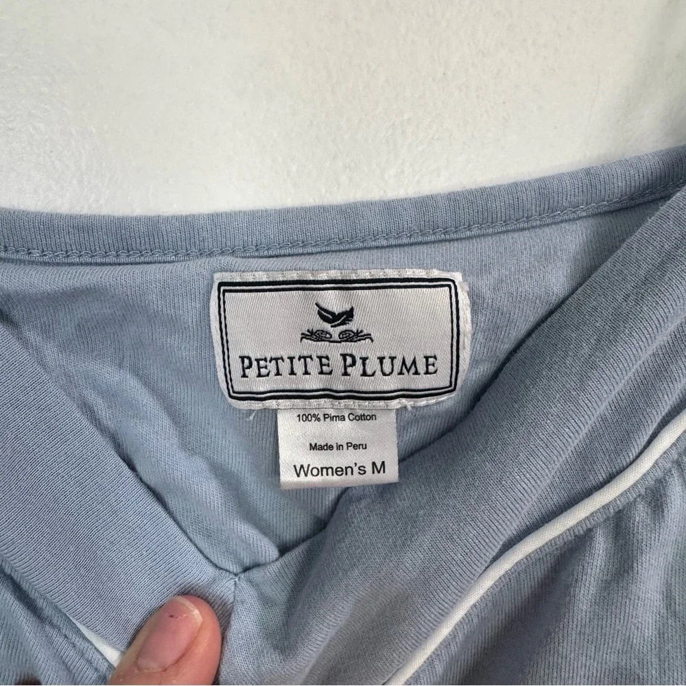 Petite Plume Basics Maternity Nursing Pima Cotton Pajama Set Periwinkle Blue M - Picture 8 of 13